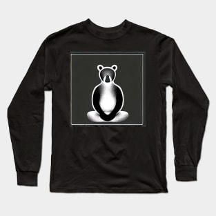 Black Bear Monk Sitting In Meditation Illustration Design Long Sleeve T-Shirt